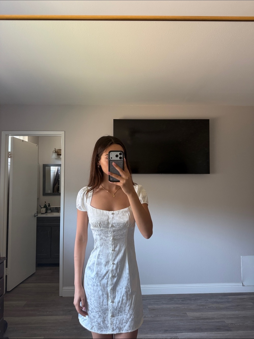 Princess polly White Puff Sleeve Mini Dress